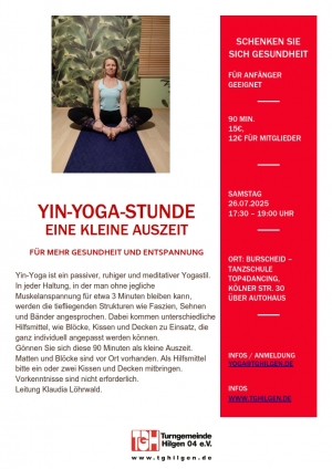 YIN YOGA STUNDE